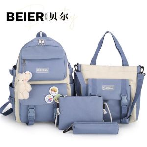 กระเป๋าเป้สะพายหลังความจุขนาดใหญ่สำหรับนักเรียนประถมหญิงรุ่นใหม่ 2025 กระเป๋าแฟชั่นสไตล์เกาหลีกระเป๋าเป้สะพายหลัง