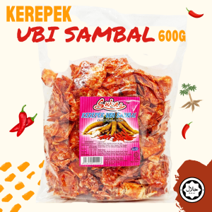 SUKAS KEREPEK UBI PEDAS BASAH / UBI SAMBAL / CHILI TAPIOCA CHIPS (600G)