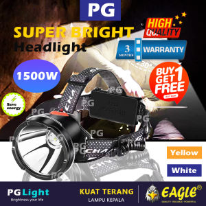 Lampu Kepala Kuat Terang  / 1500W Rechargeable LED Headlight/Headlamp/Lampu Suluh Kepala LED/头灯