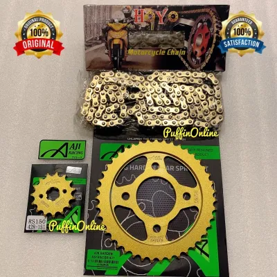 【100% ORIGINAL】HONDA【RS150 & RSX150】【Combo Set】428H AJI RACING O-RING Chain Heavy Duty Harden Sprocket Set