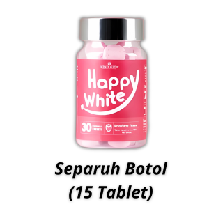 Happy White Vitamin C GLow Skin Whitening Pemutih Badan Seluruh Badan Cepat Collagen Supplement Glutathione 美白