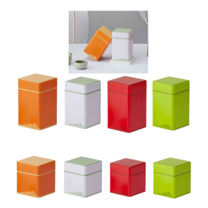 Square Metal Tins with Lids Empty Tins Box Containers Decorative Short/Tall Tins Gift Candy Loose Tea Storage Organizers