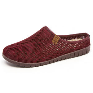 Free Shipping WomenS Slippers For Outdoor Wear Summer Breathable Casual Shoes Shallow Mouth Closed Toe Hollow Design Slip-On Half Slippers
