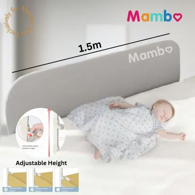 Mambo Foldable Baby Safety Bed Guard Rail Adjustable Height Fence For Kids Playpen
