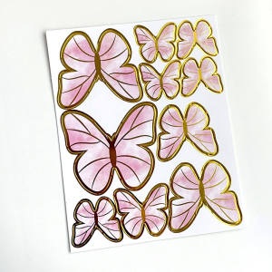 KOZI Multi-pack Paper Topper Butterfly Cake Topper Birthday Cake Decoration with stick and sticker