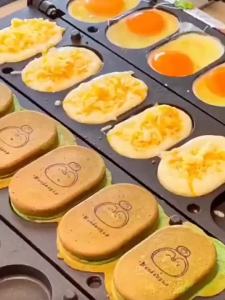 6-Cavity Egg Waffle Maker 3000W Non-Stick Teflon Electric Double-Sided Commercial Breakfast Machine