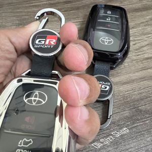 เคสรีโมทรถ Fortuner GR Sport Legender 2022 ฝาหน้าปุ่มใสและหลังใสเห็นโลโก้ (TPU Key Cover with PC Transparent Push button Guard) Toyota Key Sets Model Alphard Vellfire Camry 2015-18 All New Toyota Fortu