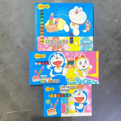 Bút sáp dầu Thiên Long Colokit Doraemon 12 màu 18 màu 24 màu OP-C07/DO OP-C08/DO OP-C09/DO tặng kẹp chống bẩn chuốt màu