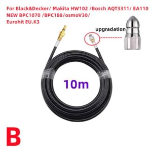 10m Sewer Drain Water Cleaning Hose Sewage Hose Cord Nozzle for Bosch High Pressure Jet