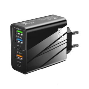 Intelligent Power Distribution 65W Charging Adapter 5 Port Design Plastic Texture Suitable for Laptops and Phones