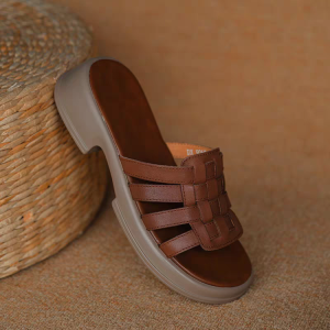 New Chinese Slippers Womens Summer Fashion Wear Retro Woven Sandals Soft Bottom Casual Flip-Flops Women