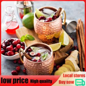 【New Arrival】 High-Quality Copper Mug 16oz Stainless Steel Drinkware for Cold Drinks and Cocktails Perfect for Outdoor Events