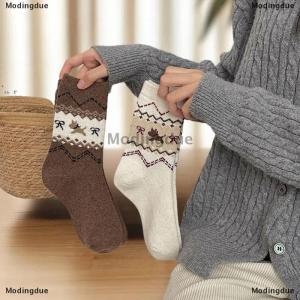 [COD] Modingdue 5 Pairs Autumn Winter New Vintage Dog Socks Bow Cartoon Cute Simple Color Middle Socks Fashionable Versatile Womens Socks