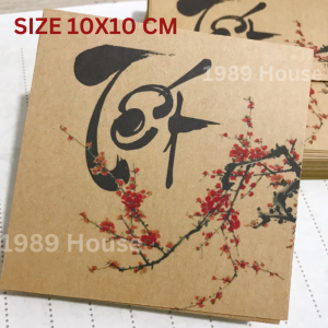50 Tem TẾT 10x10cm dán giấy kraft hộp quà/pet/chai lọ