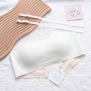 Maniyun One-piece Strapless Bra Women Seamless Anti Slip Multiway Bra Small Chest Push Up Invisible Bra Lingerie