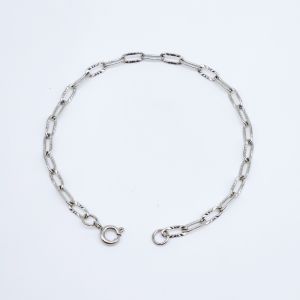 Lắc tay mắt xích titan chuỗi oval họa tiết cánh hoa hướng dương dùng khóa móc tròn