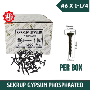 PER BOX Sekrup Gipsum Lion 3cm - Sekrup Drywall Lion 6x1 1/4 ISI 1000 PCS