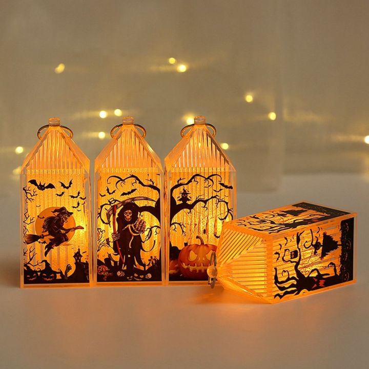 DFJET 1 pcs Pumpkin, Witch Pattern Translucent LED Light Up Photograph ...