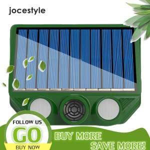 【New Arrival】 Solar Powered Ultrasonic Animal Driver 500mAh Animal Deterrent Repellent with Red White Flash Light for Garden Yard Farm