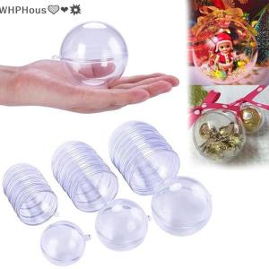 WP💓💛💖 Transparent Open Plastic Christmas Decor Ball Bauble Ornament Gift Present Box