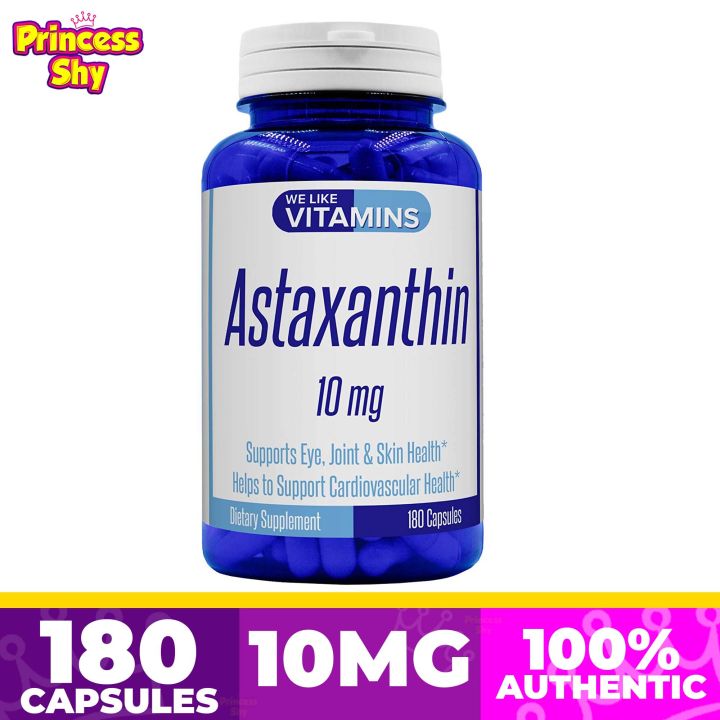 We Like Vitamins Astaxanthin 10mg 180 capsules Support Eye, Joint, Skin, Cardiovascular Health