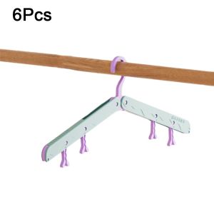 BABYBANG 6Pcs Lightweight Foldable Travel Hangers Anti-Slip Space Saving Clothing Storage Hangers Portable Plastic Travel Folding Hanger for Home