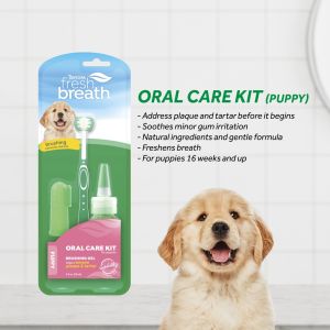 TropiClean Fresh Breath Pet Oral Care Brushing Kit for Dogs & Cats (Gel Toothbrush & Finger Brush)