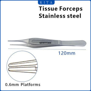 KITA 120mm Stainless steel Tissue Forceps Straight Teeth Double eyelid Ophthalmic surgical instrument