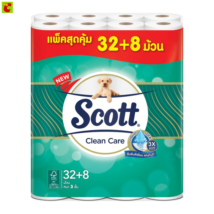 สก๊อตต์ คลีนแคร์ กระดาษทิชชูแบบม้วน แพ็ค 32+8