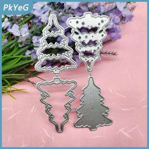 PkYeG 1 2 4pcs giấy Album dao dập nổi trang trí Giáng sinh cây tự làm kim loại cắt chết Stencil scrapbooking thẻ tem thủ công khuôn