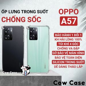 Ốp lưng Oppo A57 4G 2022 chống sốc silicon dẻo trong Cowcase | Vỏ điện thoại Oppo bảo vệ camera toàn diện