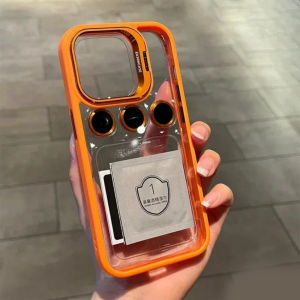 Metal Bracket/Metal Lens Film/Clear Hard Cover compatible for IPhone 15 11 14 13 12 Pro Max 15Plus Case Magnetic