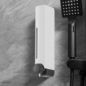 MMLUCK 380ML Liquid Soap Dispenser Wall Mounted Reusable Shampoo Shower Gel Container Convenient Plastic Hand Sanitizer Dispenser Washing Lotion