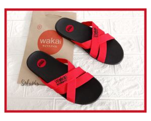 Sandal sendal dewasa wakai Slop Tali . sendal santai murah wakai. sendal lebaran wakai hitam merah