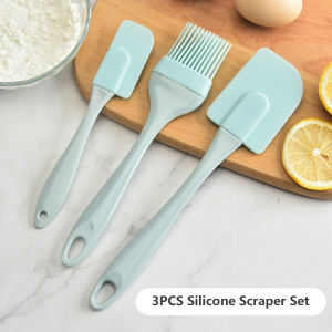 3PCS/Set Cream Silicone Scraper DIY Bread Cake Butter Spatula Mixer Oil Brush Non-stick Baking Accessories