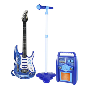 Interactive Music Play Set For Children Featuring Microphone Guitar And Portable Speaker Musical Instrument Toy