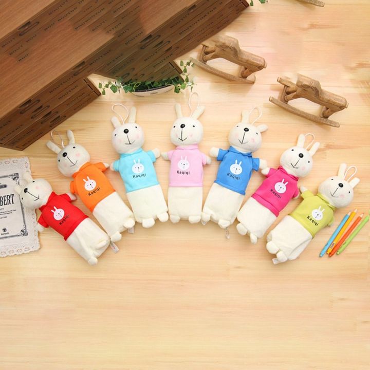 FUTUI Kawaii Plush Rabbit Pencil Case Simple Cartoon Pencil Bag Durable ...