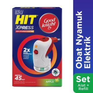 Hit Good Knight Xpress Set - Obat Nyamuk Elektrik - Bunuh Nyamuk Penyebab Demam Berdarah (DBD) - Hit Expert Xpress Alat + Refil Good Knight Anti Nyamuk Elektrik