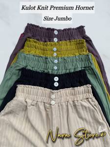 Celana Kulot Hornet Knit Highwaist Panst April Knit Cerista Jumbo Premium