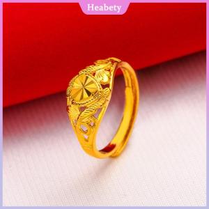 Heabety Mạ Vàng May Mắn Vòng Mở Có Thể Điều Chỉnh Thời Trang Đơn Giản Chuyển Vòng Cho Phụ Nữ Tất Cả Các Trận Đấu Ngón Tay Sang Trọng Phụ Kiện