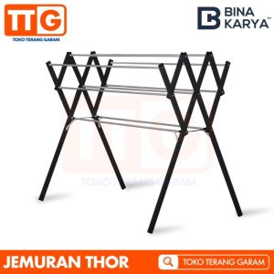 JEMBAJU PAKAIAN STAINLESS JUMBO MINIMALIS THOR - Hitam