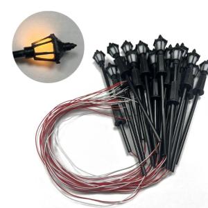 20x Model Street Lights Lamps Sand Table War Game Village Pathway Lantern Post Lamp Model Street Lights