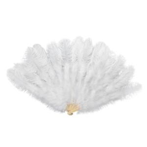 Handcrafts Large Feathered Fan for Dance Show Party Burlesque Folding Hand Fan Vintage 20s Flapper Handheld Fan Decors