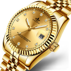 Đồng hồ nam FOURRON FF7221 mạ vàng viên băm chống nước 3ATM viền băm dây hợp kim thép lịch kép dạ quang phát sáng ban đêm thiết kế sang trọng với các chi tiết được chế tác tinh xảo Kiểu dáng năng động và lịch lãm