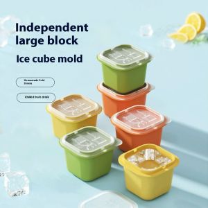 PaulWeekend แม่พิมพ์น้ำแข็งก้อนขนาดใหญ่ สำหรับใช้ในบ้านแช่แข็งอย่างรวดเร็วและถอดง่ายพร้อมฝา