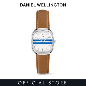 Daniel Wellington Cort 30x38mm Tan Brown Leather White-Blue - Men Watch Stainless Steel Leather Strap DW Official Authentic Original