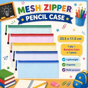✨💖Mesh Pencil Case A4 Document Pouch Zipper Storage Bag Light Weight Stationery Organizer Children Birthday Goodie Filler Zip Bag Wet Bag Storage File l Christmas Gifts Graduation Gifts l Tuition Worksheet File
