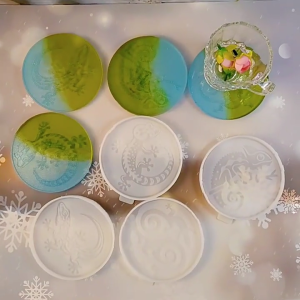 4Pcs Craft Mold Cup Mats Moulds Resin Cup Pad Moulds Lizard Shape Resin Mold Making Tool Silicone Texture