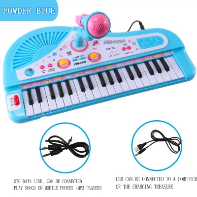 Kids Interactive Music Keyboard with Microphone 37 Keys Educational Toy Piano for Early Learning New