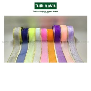 Pita 1 in Organdi Lace bahan satin cetak per meter hiasan bunga aksesoris manik manik silk organza